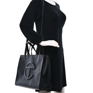 Telfar Black Tote with Iconic Geometric Design